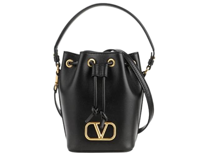 Valentino Mini borsa a secchiello con logo nero VNL - vista 2