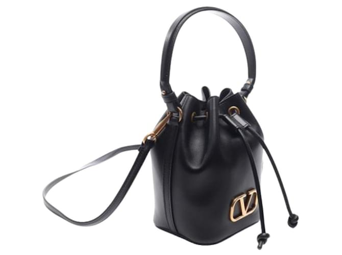Valentino Mini borsa a secchiello con logo nero VNL - vista 4