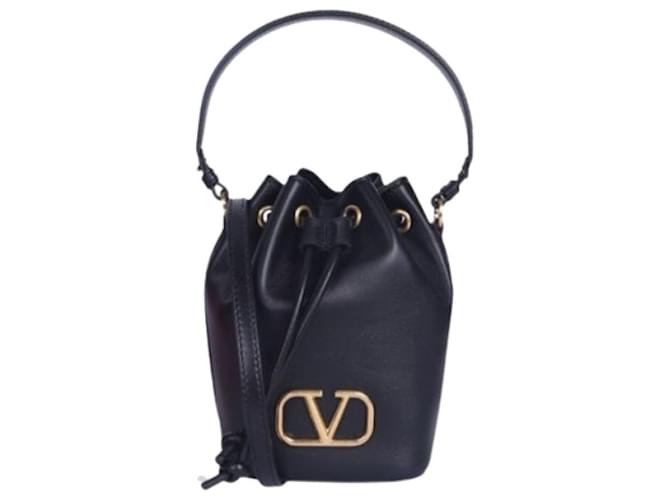 Valentino Mini borsa a secchiello con logo nero VNL - vista 8