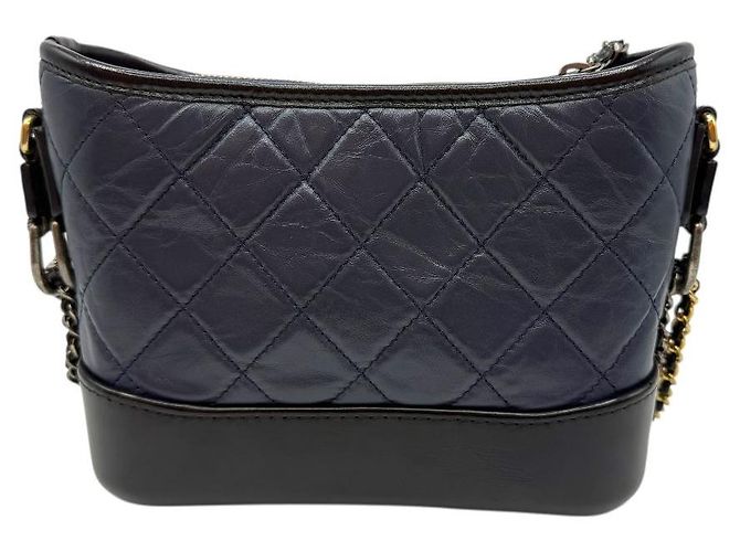 Chanel Borsa hobo piccola Gabrielle con catena blu navy - vista 4