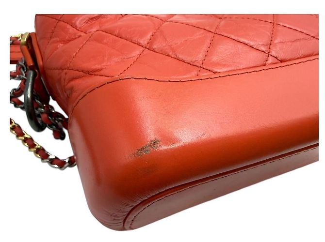 Chanel Borsa hobo piccola Gabrielle con catena rossa Rosso - vista 9