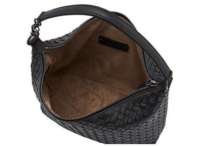 Bottega Veneta Borsa a spalla Intrecciato piccola nera Nero - vista 7