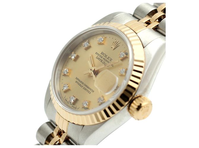 Rolex Datejust Champagne Gold Damen Combi-Uhr Nach Diamant Golden - Ansicht 10