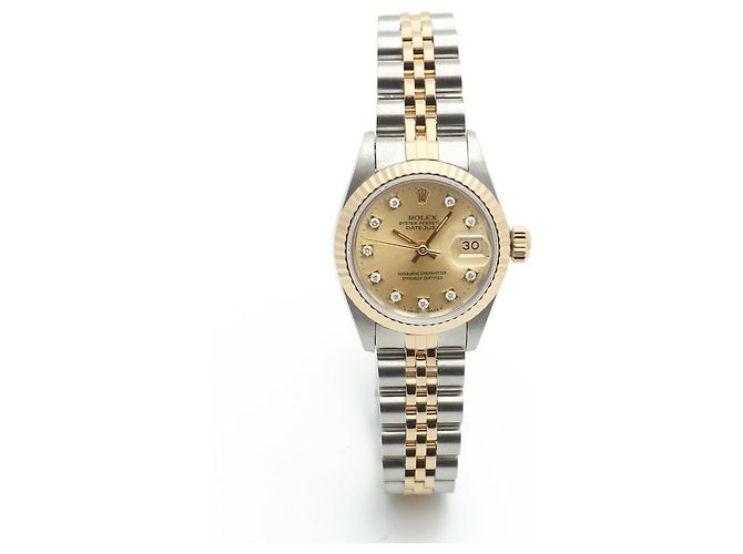 Rolex Datejust Champagne Gold Damen Combi-Uhr Nach Diamant Golden - Ansicht 16