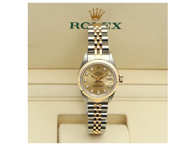 Rolex Datejust Champagne Gold Damen Combi-Uhr Nach Diamant Golden - Ansicht 2