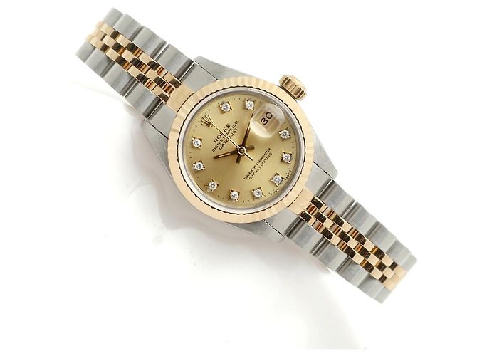 Rolex Datejust Champagne Gold Damen Combi-Uhr Nach Diamant Golden - Ansicht 21