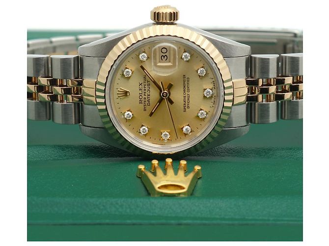 Rolex Datejust Champagne Gold Damen Combi-Uhr Nach Diamant Golden - Ansicht 25
