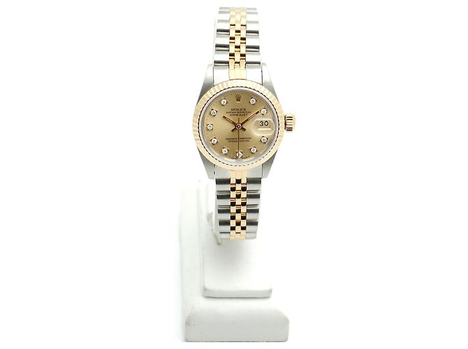 Rolex Datejust Champagne Gold Damen Combi-Uhr Nach Diamant Golden - Ansicht 3