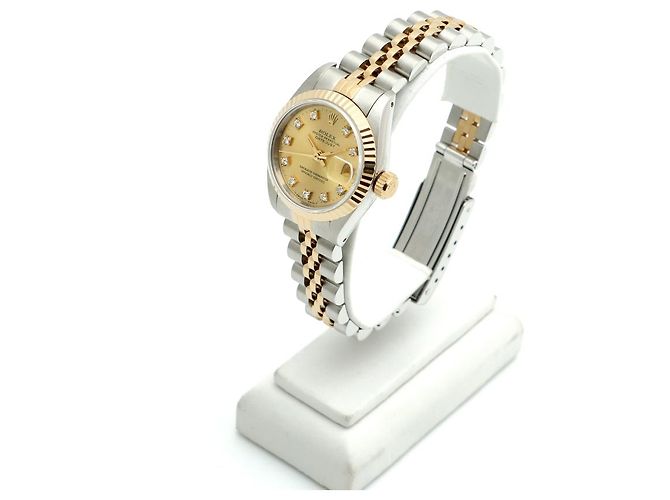 Rolex Datejust Champagne Gold Damen Combi-Uhr Nach Diamant Golden - Ansicht 4