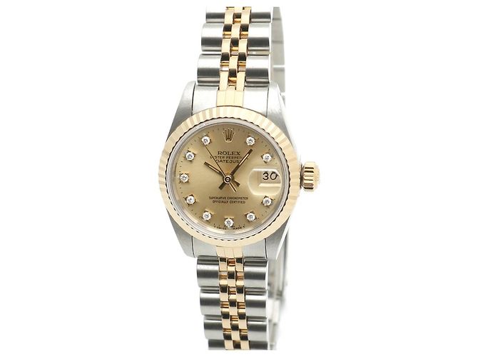 Rolex Datejust Champagne Gold Damen Combi-Uhr Nach Diamant Golden - Ansicht 8