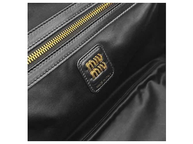 Miu Miu Damentasche aus lackiertem Nappa-Leder Gold Schwarz - Ansicht 12