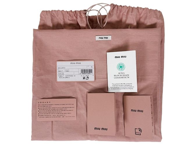 Miu Miu Damentasche aus lackiertem Nappa-Leder Gold Schwarz - Ansicht 13
