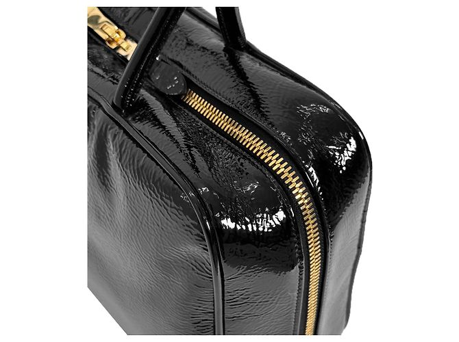 Miu Miu Damentasche aus lackiertem Nappa-Leder Gold Schwarz - Ansicht 9