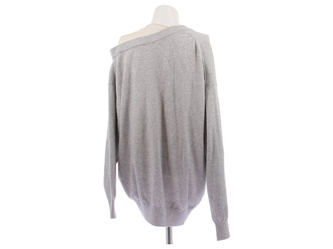 Alexander Wang Suéter gris de cuello en V de lana - vista 2
