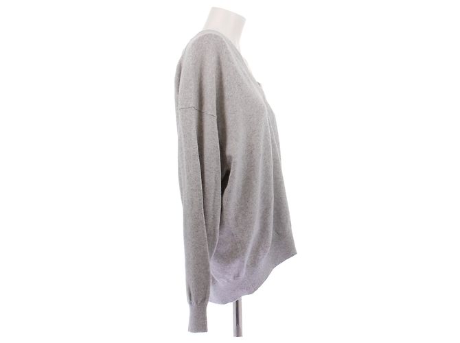 Alexander Wang Suéter gris de cuello en V de lana - vista 3