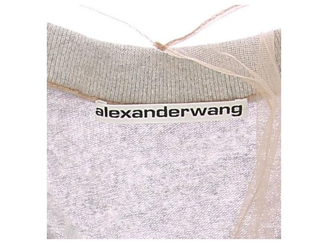 Alexander Wang Suéter gris de cuello en V de lana - vista 5