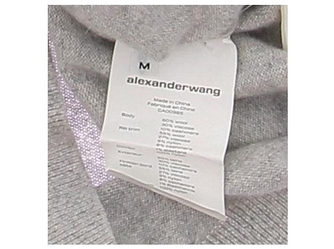 Alexander Wang Suéter gris de cuello en V de lana - vista 6