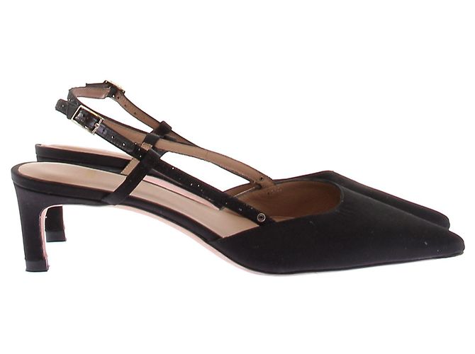 Décolleté slingback Hugo Boss in pelle nera Nero - vista 2