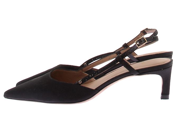 Décolleté slingback Hugo Boss in pelle nera Nero - vista 3