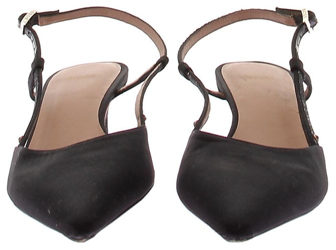 Décolleté slingback Hugo Boss in pelle nera Nero - vista 4