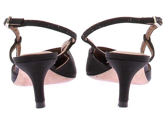Décolleté slingback Hugo Boss in pelle nera Nero - vista 5
