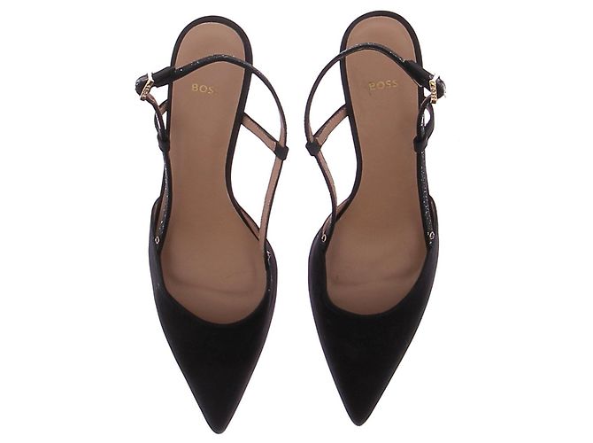 Décolleté slingback Hugo Boss in pelle nera Nero - vista 6