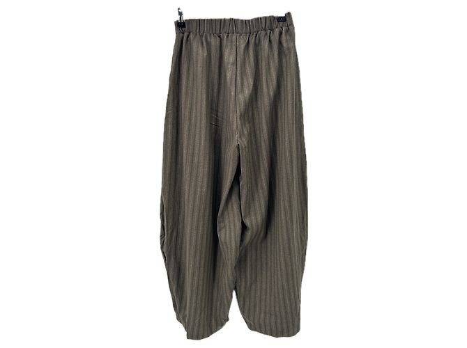 Autre Marque Pantalón globo marrón a rayas Castaño - vista 2