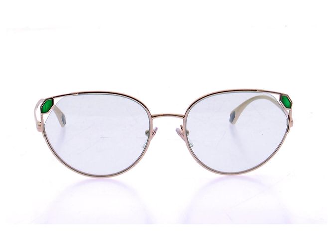 Gafas de sol cuadradas Bulgari doradas de metal Dorado - vista 2