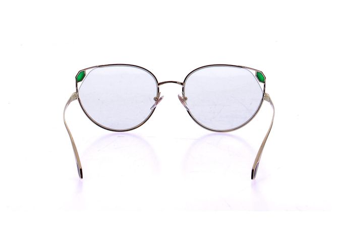 Gafas de sol cuadradas Bulgari doradas de metal Dorado - vista 3