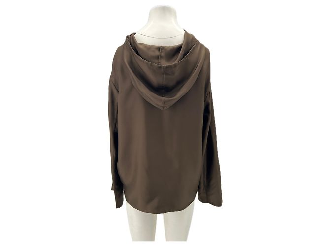 Autre Marque Top de seda con capucha marrón "Nuka" Castaño - vista 2
