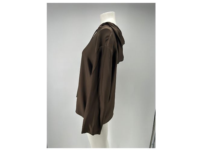 Autre Marque Top de seda con capucha marrón "Nuka" Castaño - vista 4