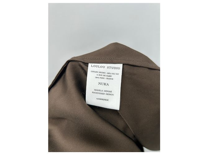 Autre Marque Top de seda con capucha marrón "Nuka" Castaño - vista 5