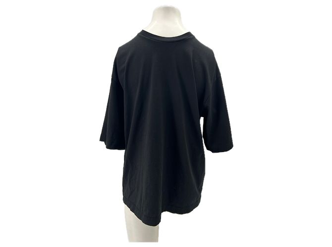 Autre Marque Camiseta de algodón negra 440ME Negro - vista 2