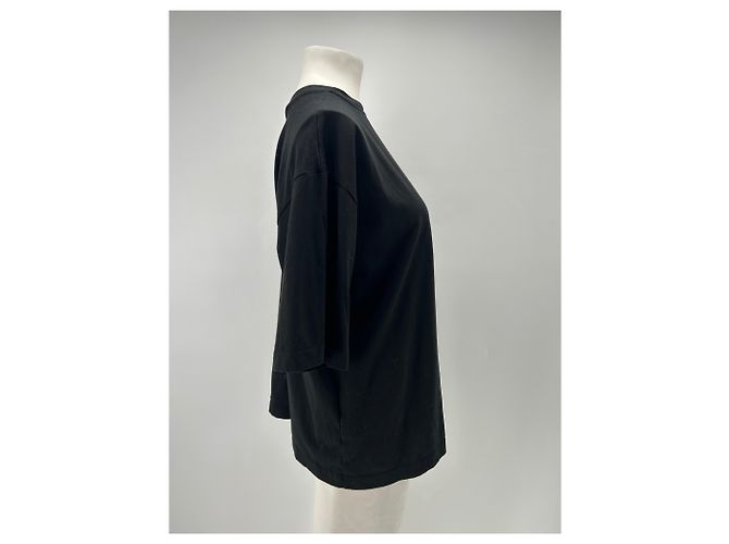 Autre Marque Camiseta de algodón negra 440ME Negro - vista 3