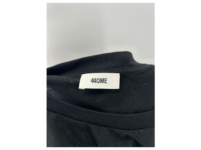 Autre Marque Camiseta de algodón negra 440ME Negro - vista 6