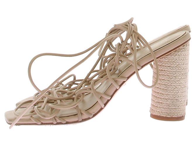 Autre Marque Denim und rosa Sandalen AHDIID Größe 38 Beige - Ansicht 3