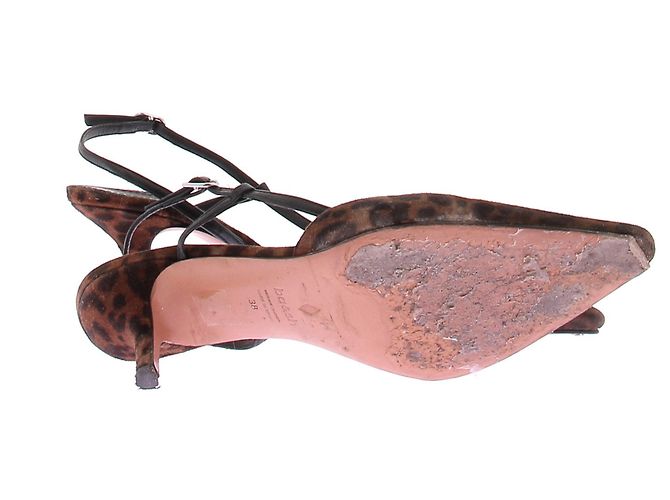 Décolleté slingback leopardate Ba&Sh marroni in pelle Marrone - vista 7