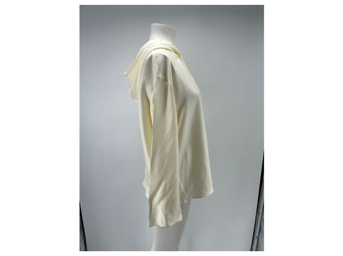 Autre Marque Top de seda con capucha crema "Nuka" Beige - vista 3