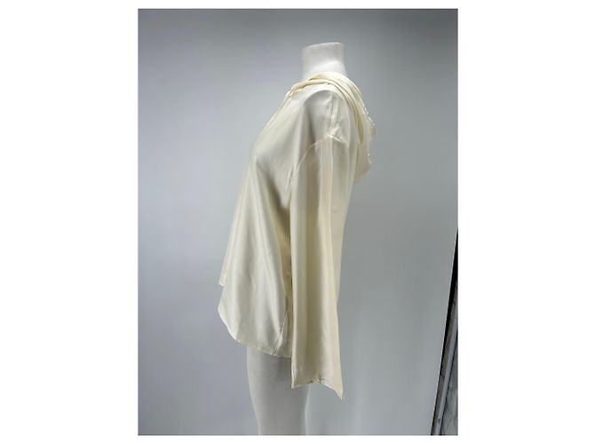 Autre Marque Top de seda con capucha crema "Nuka" Beige - vista 4