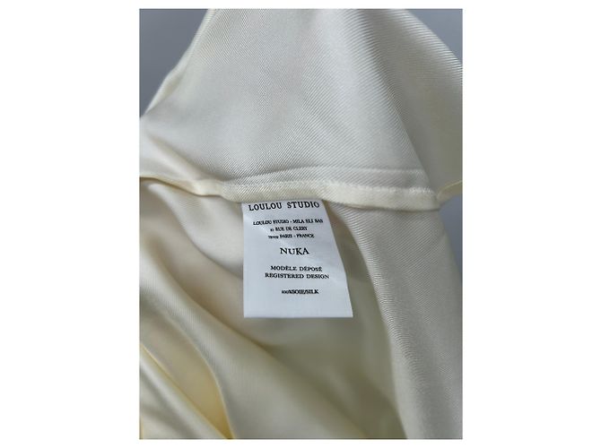 Autre Marque Top de seda con capucha crema "Nuka" Beige - vista 5