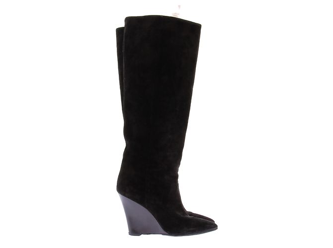 Botas Paris Texas de ante negro con flecos - vista 2