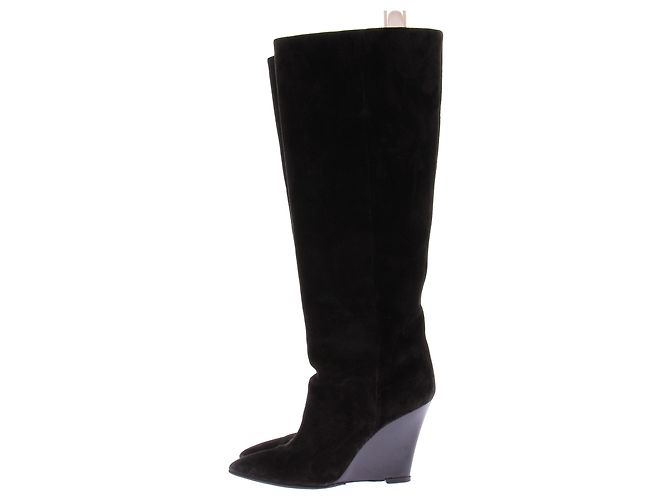 Botas Paris Texas de ante negro con flecos - vista 3