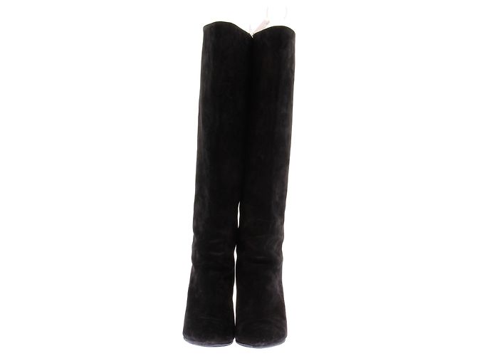 Botas Paris Texas de ante negro con flecos - vista 4
