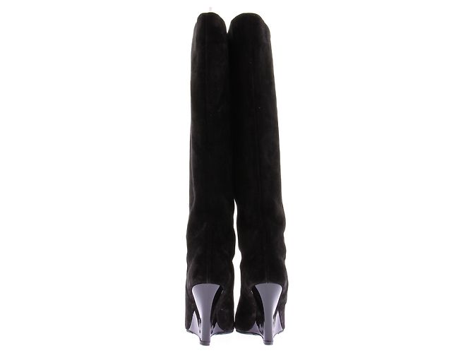 Botas Paris Texas de ante negro con flecos - vista 5