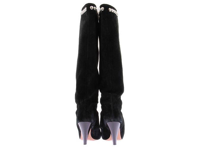 Isabel Marant Stivali in camoscio nero con borchie - vista 5