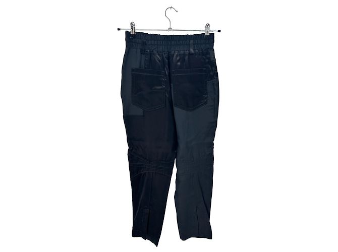 Autre Marque Black bi-material pants Navy blue - view 2
