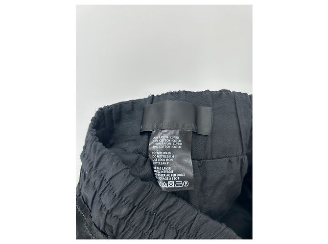 Autre Marque Black bi-material pants Navy blue - view 3