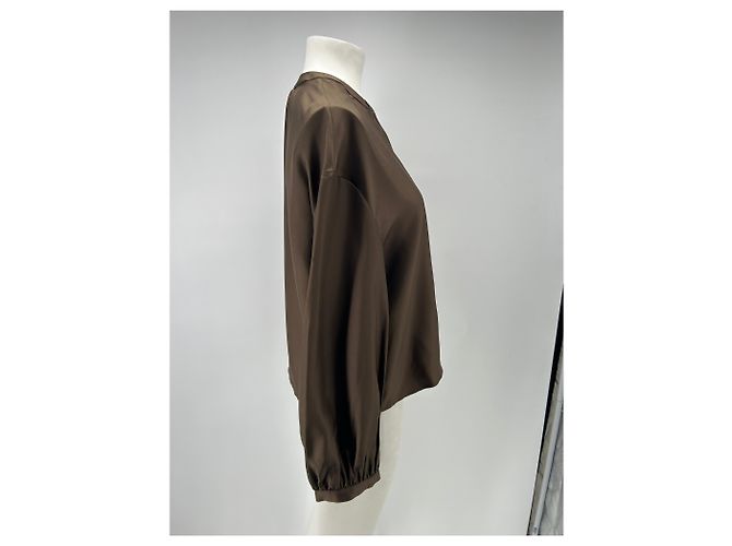 Autre Marque Blusa de seda marrón "Lea" Castaño - vista 3