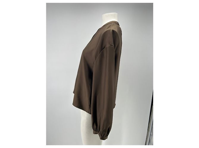 Autre Marque Blusa de seda marrón "Lea" Castaño - vista 4