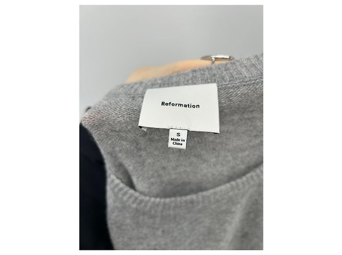 Reformation Pull gris avec cachemire - vue 5